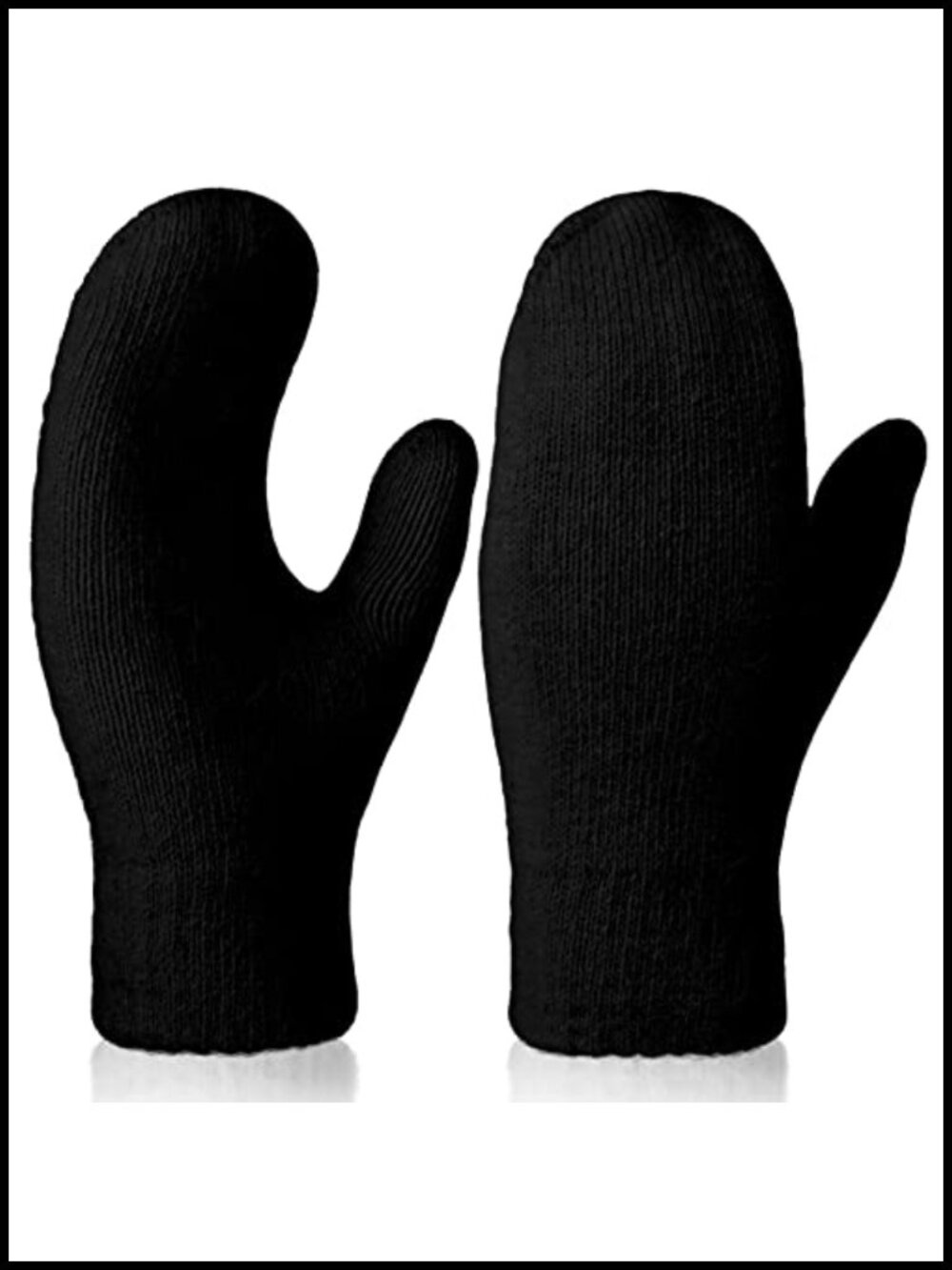 Wool Acrylic Knitted Mittens Cozy Thick Winter Gloves